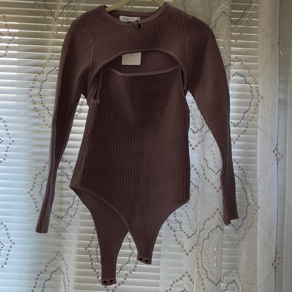 Two piece Knit Rib-Layered Bodysuit
